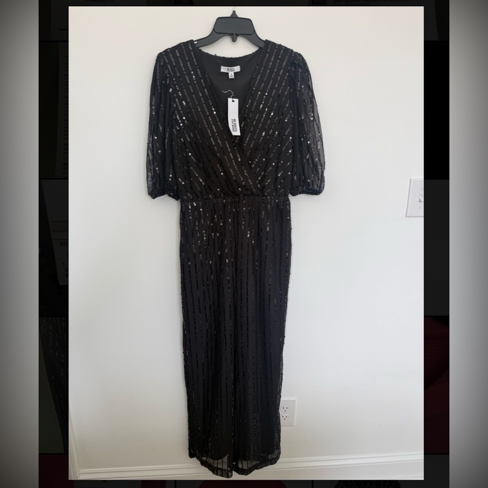 BB Dakota by Steve Madden Black Sequin Jumpsuit